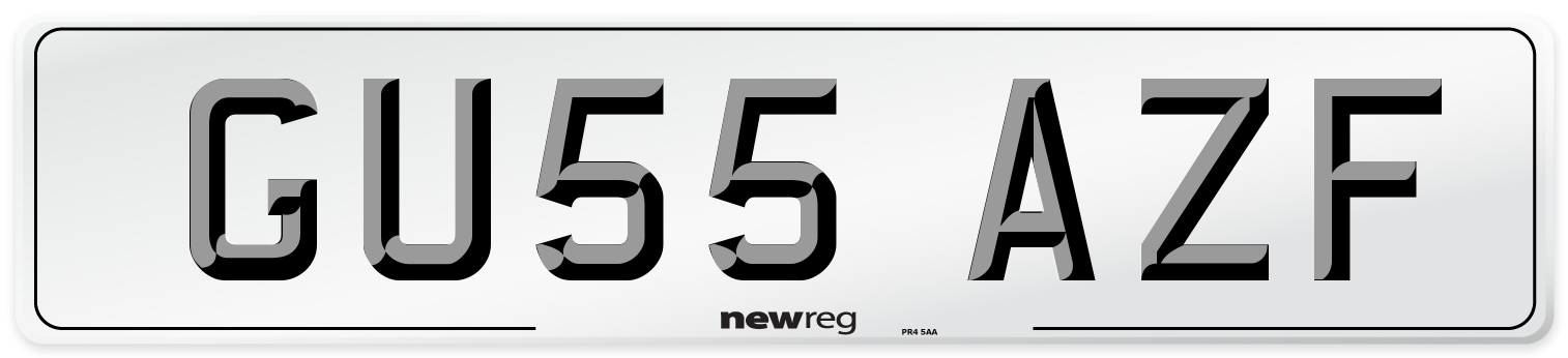GU55 AZF Number Plate from New Reg